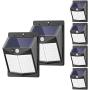 Solar Lights Outdoor, [6 Pack/3 Modes/50LED] SEZAC Motion Sensor Security Lights Solar Security Lights IP 65 Wireless Waterproof Outdoor Lights for Garden Patio Yard Deck Garage Fence Pool