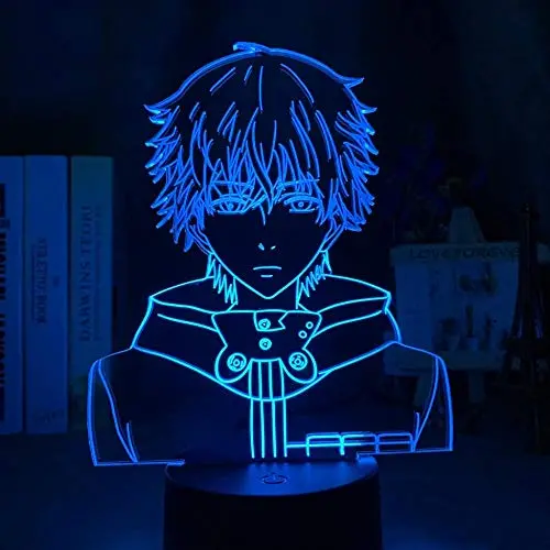 3D Night Light LED 3D Led Night Light Tokyo Ghoul Ken Kaneki Face Nightlight for Reading Room Decor Light Anime Gift for Birthday Table Lamp USB SGFG