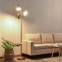 Tangkula 3-Light Floor Lamp, 64” Mid Century Modern 3 Light Tree, Standing Tall Pole Lamp with 3 LED Bulbs and Adjustable Heads, Reading Light for Living Room & Bedroom, 360 Lighting (Antique Brass)