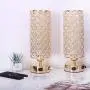 Gold Touch Lamp Set of 2, USB Lamp Sets with Dual USB Ports, Light Gold Bedside Lamp Small Table Lamps for Nightstand, Bedroom, Living Room(Included 2 Bulbs)