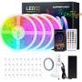 Bluetooth LED Strip Lights, Music Sync 65.6FT 5050 LED Strip Lights RGB Color Changing Lights Waterproof Flexible Tape with 44 Key Remote for Bedroom, Kitchen, TV, Party, Christmas (4x16.4FT)