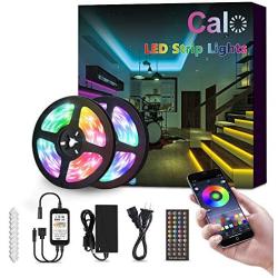 LED Strip Lights, Calo 32.8ft Strip Waterproof RGB Colored Rope Light Music Sync 5050 LED Tape Lights, Flexible Color Changing, App Control with Remote, 7 Scenes Mode for Bedroom, Room, Kitchen, Party