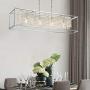 Moooni Modern Rectangle Crystal Chandeliers Hollow Style Rectangular Pendant Ceiling Light Fixture for Dining Room Kitchen Island L35.4”x W8” x H8” Moooni Modern Rectangle Crystal Chandeliers Hollow Style Rectangular Pendant Ceiling Light Fixture for Dining Room Kitchen Island L35.4”x W8” x H8”