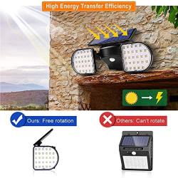 Solar Lights Outdoor,Solar Security Lights with Motion Sensor-56 LED Waterproof Solar Wall Lights,Solar Spotlight Lights Dual Head with 360°Rotatable for Yard Garden Patio Garage Driveway (1 Pack)