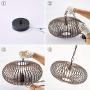 YLONG-ZS Round Pendant Light Hanging Lantern Lighting Fixture for Kitchen and Dining Room, Industrial Retro Iron Chandelier Fixture,E26 Base, Bronze (Bulbs Not Included)