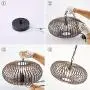YLONG-ZS Round Pendant Light Hanging Lantern Lighting Fixture for Kitchen and Dining Room, Industrial Retro Iron Chandelier Fixture,E26 Base, Bronze (Bulbs Not Included)