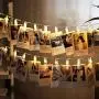 LED Photo String Lights-Magnoloran 20 Photo Clips Battery Powered Fairy Twinkle Lights, Wedding Party Christmas Home Decor Lights for Hanging Photos, Cards and Artwork, Warm White