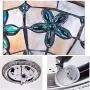 Shell Stained Glass Flush Mount Ceiling Light,Handmade Vintage Tiffany Style Ceiling Lamps,Dining Room Ceiling Lighting Fixtures,for Bedroom, Kitchen, Balcony,01,16inch