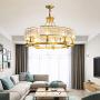 Healer 25 inch Crystal Chandelier Hanging Lighting Fixtures Semi Flush Mount Gold Finish, Modern Luxury Ceiling Lights with 6 E14 Base for Dining / Living Room Bedroom