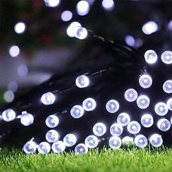 woohaha Solar Fairy String Lights Outdoor Waterproof, 2 Pack 33ft 100LED Solar Powered String Lights for Christmas Patio Home, Wedding, Party (100LED 2pcs, Cool White)