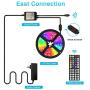 Segrass 16.4ft 5050 RGB Led Strip Lights，5M 150 LEDs Rope Lights, IP20 Non Waterproof Color Changing with 20 Colors 8 Light,LED Light Strips Kit with 44 Keys IR Remote Controller and 12V Power Supply