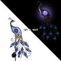 TERESAS COLLECTIONS 31.5 inch Metal Peacock Decor Garden Solar Lights Solar Peacock Stake for Outdoor Patio Yard Decorations, Valentines Day Gift for Couples