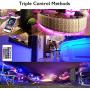 Bluetooth LED Strips Light, Smart Strip Lights Sync Music Waterproof 32.8ft, 300LEDS Flexible Color Changing RGB Rope Light with APP Controller for Bedroom Bar Party Halloween Christmas