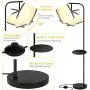 ROTTOGOON Modern Floor Lamp with Tray Table, LED Reading Standing Lamp with White Fabric Shade & 9W LED Bulb, Tall Pole Floor Lamp for Living Room, Bedroom, Study Room, Office - Black ROTTOGOON Modern Floor Lamp with Tray Table, LED Reading Standing Lamp with White Fabric Shade & 9W LED Bulb, Tall Pole Floor Lamp for Living Room, Bedroom, Study Room, Office - Black