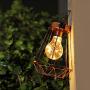 Iron Geometric Lantern Lamp, Warm White LED Table Lamp, Cordless Portable Desk Lamp, Tabletop Hanging Home Decoration, Outdoor Garden Lights for Bedroom Living Room Wedding Party - Gold