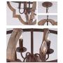Trongee Farmhouse Orb Chandelier, Rustic Wood Pendant Light Fixtures, Adjustable Height, Industrial Handmade Hanging Lamp for Kitchen Island Dining Living Room Bedroom Entryway, 4-Light