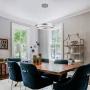 ROYAL PEARL Modern Foyer Pendant Light Dimmable LED Chandelier Adjustable Hanging Pendant Lighting Silver 76W for Living Dining Room Bedroom