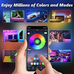 LED Strip Lights, Bluetooth Color Changing Light Strips with Music Rhythm 300LEDs 5050 RGB LED Strip Lights 32.8 FT APP Control IR Remote Control 29 Scenes Mode Led Light for Bedroom TV Party Home