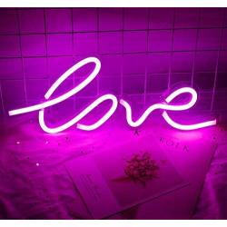 Neon Love Signs, LED Neon Signs for Wall Decor, Led Safety Art Wall Decoration Lights Neon Lights Night Table Lamp for Baby Room, Home, Wedding Decor, Kids Gift