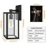 CINOTON Outdoor Wall Sconce Dusk to Dawn Photocell, IP65 Waterproof Outdoor Light Fixtures Wall Mount, Porch Light Fixtures with Clear Glass Shade, E26 Socket Exterior Wall Lamp for Garage, Doorway