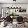 Alice House 39.5'' Dining Room Chandeliers with Marble Shade, Brown Finish,10 Light Farmhouse Kitchen Island Lights AL9051-P10