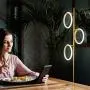 Brightech Saturn LED Tree Floor Lamp - Unique Design Matches Modern and Contemporary Decor - 3 Light Standing Pole Lamp- Tall Light for Living Room, Bedroom, and Office - Gold / Brass