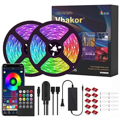 Led Strip Lights, 32.8ft 10M RGB Color Changing Led Light Strip, Smart App controlled Bluetooth Led Tape Lights, Sync to Music Lights, SMD5050 300LEDs Led Strip with Remote for Bedroom, Kitchen, Party