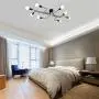 KOSTOMO Black Ceiling Light 8 Lights Industrial Semi Flush Mount Light Vintage Metal Art Ceiling Lamp for Living Room Dining Room Kitchen Hallway Cafe Bar Lighting