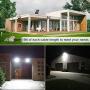 Solar Flood Lights Dusk to Dawn，Solar Security Lights Outdoor IP67 Waterproof 800LM 5000K 16.4ft Cable Outdoor Solar Lights 2-in-1 with Remote Outdoor Security Lighting for Barn,Garden,Pool,Garage