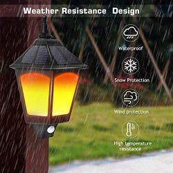 Solar Lights Outdoor Decorative, 2 in 1 Sconce Decorative Flickering Flame Wall Lights Dusk to Dawn, 87 LEDs Motion Sensor Outdoor Waterproof for Party, Garden, Patio, Garage, Back/Front Door (2 Pack)