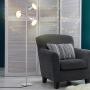 Tangkula 3-Light Floor Lamp, 64” Mid Century Modern 3 Light Tree, Standing Tall Pole Lamp with 3 LED Bulbs and Adjustable Heads, Reading Light for Living Room & Bedroom, 360 Lighting (Nickel)