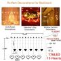 KiflyTooin Curtain Lights Upgrade,176 LED 15-Hearts Lights String,Connectable 8 Flashing Modes Heart Shaped Twinkle Fairy Lights,for Kids Bedroom Wedding Party Valentines Day Mothers Day Decor