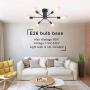 Lampundit 6 Lights Sputnik Chandelier Modern Chandelier Lighting Black Semi Flush Mount Ceiling Light Rustic Starburst Style Ceiling Lamp for Kitchen Study Living Room Dining Room Bed Room Way Hallway