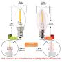 C7 LED Nignt Light Bulb,Classical Edison Style E12 Candle Base, 0.5 Watt LED Filament Bulb, Sign Light Replacement Bulb,5 Watts Equivalent,Warm White 2700K Amber Glass 2PCS