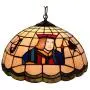 CraftThink Pendant Lighting LED Chandelier Light Antique Tiffany Art 16''W Dome Shade Stained Glass with Poker Portrait 2 Lights Hanging Light for Dining Living Cafe Room Restaurant - TYP C