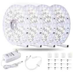 JESLED 65.6ft/20M Cool White LED Strip Lights ,6500K,Dimmable,24V DC LED Tape Lights for Living Room, Kitchen, Cabinet, Media Room, Dining Room, Corridor Decoration