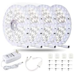 JESLED 65.6ft/20M Cool White LED Strip Lights ,6500K,Dimmable,24V DC LED Tape Lights for Living Room, Kitchen, Cabinet, Media Room, Dining Room, Corridor Decoration