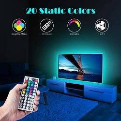 LED Strip Lights 9.8ft TV LED Backlight for 32~75inch TV PC Mirror with 44 Keys RF Remote, 28 Scene, DIY Color 5050 RGB Light Strips Kit, USB Power