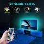 LED Strip Lights 9.8ft TV LED Backlight for 32~75inch TV PC Mirror with 44 Keys RF Remote, 28 Scene, DIY Color 5050 RGB Light Strips Kit, USB Power