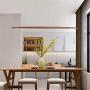 BYSUN Modern Design Pendant lamp LED Pendant lamp Made of Wood Pendant lamp dimmable Pendant Lamps Height Adjustable Chandelier Dining Room Bedroom Interior lamp Decorative Lighting 130cm x 6.