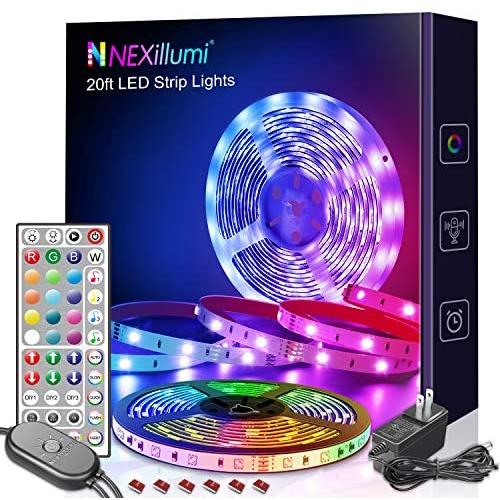 Nexillumi 20 ft LED Lights for Bedroom with Remote Color Changing LED Strip Lights Nexillumi 20 ft LED Lights for Bedroom with Remote Color Changing LED Strip Lights