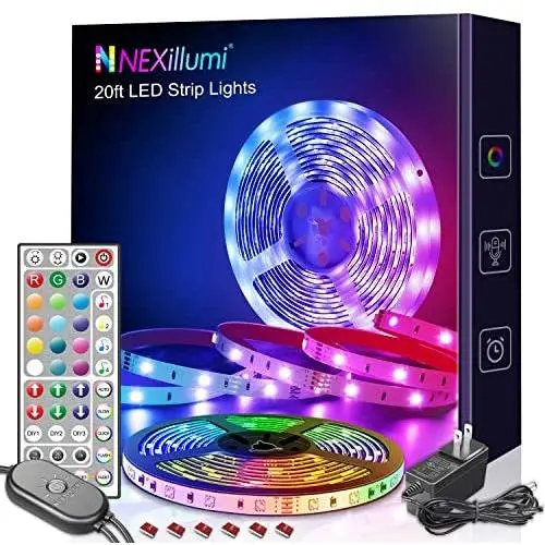 Nexillumi 20 ft LED Lights for Bedroom with Remote Color Changing LED Strip Lights