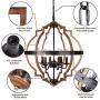 EDISLIVE 6-Light Rustic Orb Chandelier Ceiling Light Geometric Lighting Dining Room Farmhouse Foyer Light Fixtures