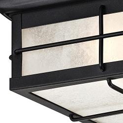 Westinghouse Lighting 6204800 Orwell 2 Light Outdoor Flush Mount Fixture, Textured Black