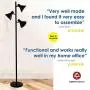 Dorm 3 Light Floor Lamp with 3 Adjustable Reading Room Lights by Lightaccents - Tree Style Standing Lamp with Adjustable Lights - Floor Standing Pole Light - Living Room Lamp (Black) Dorm 3 Light Floor Lamp with 3 Adjustable Reading Room Lights by Lightaccents - Tree Style Standing Lamp with Adjustable Lights - Floor Standing Pole Light - Living Room Lamp (Black)