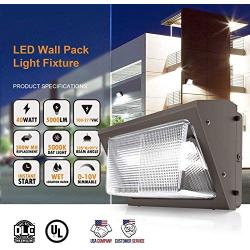 AOK LED Wall Pack Outdoor Lighting 125lm/w 5000K Daylight 100-277V Commercial Lighting Fixture Waterproof UL, DLC Premium (Bronze, 40W/5,000lm)