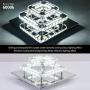 Modern Crystal Ceiling Light Not Dimmable Flush Mount Chandeliers K9 Crystal 8K Stainless Steel LED Mini 2-Square Ceiling Light, 120lm/w CRI>80 Cool White 6000k, Chrome, by Kai