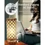 Touch Lamp Control Crystal Table Lamp 3-Way Dimmable Bedside Nightstand Desk Lamps with Dual USB Charging Ports,Small Decorative Lampshade Night Light for Bedroom Living Room, Bulb Included