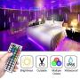 LED Strip Lights, HengBo 16.4ft 5m Waterproof RGB Color Changing Rope Lighting, SMD 5050 Flexible Tape Lights with 44 Key IR Remote Controller Power Supply for Bedroom, Kitchen