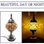 Handcrafted Turkish Mosaic Glass Table Lamp|Great Home Decor for Living Room, Bed Room, Game Room, Media Room| Also Great for Dorm Room, Bar & Night Clubs (Orange 2)